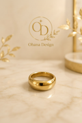 Gold Dome Ring by Ohana Design – editorial jewelry photography on marble